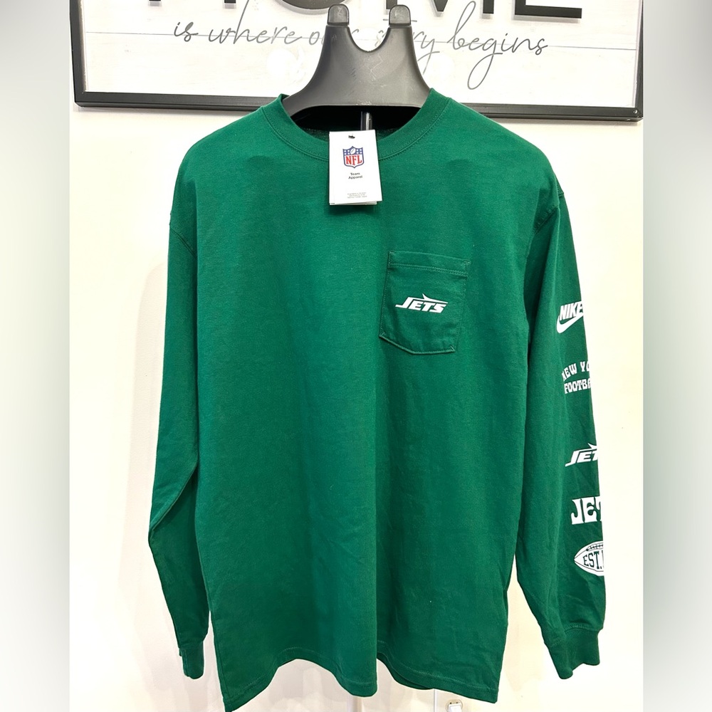 NWT New York Jets Nike Rewind Heavy Max90 Pocket Long Sleeve T-Shirt - Green